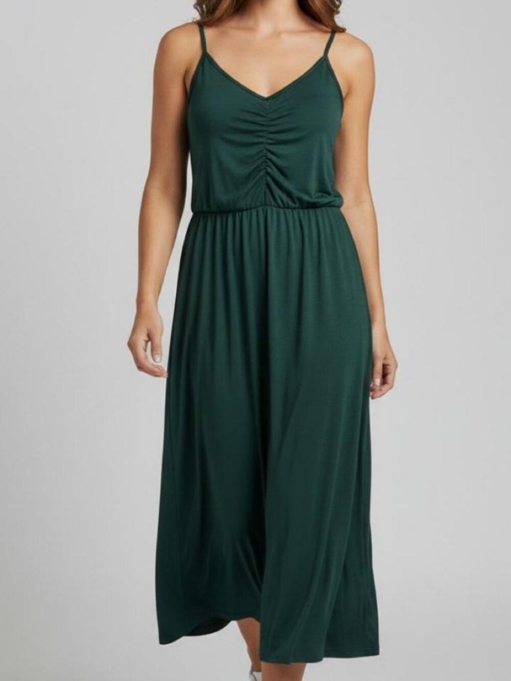 Wild Fable Women's Ruched Front Maxi Slip Dress — Green
